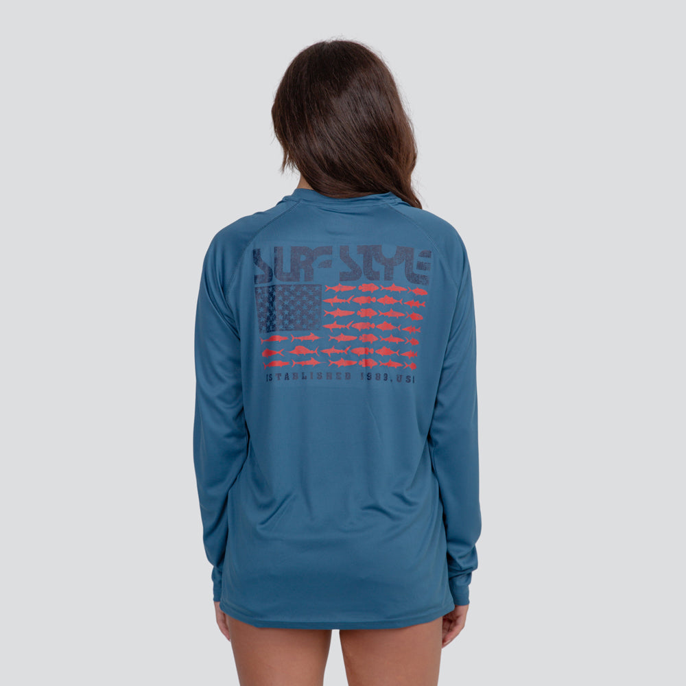 Amerifish Performance Long-Sleeved Tee | Surf Style Amerifish Performance Long-Sleeved Tee | Surf Style